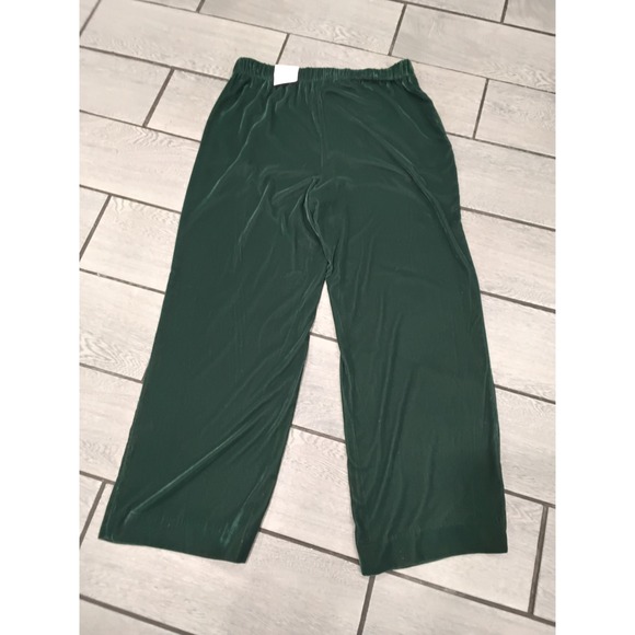 LC Lauren Conrad High Rise Wide Leg Velvet Trouser Pants Green Size 14 - Picture 7 of 8
